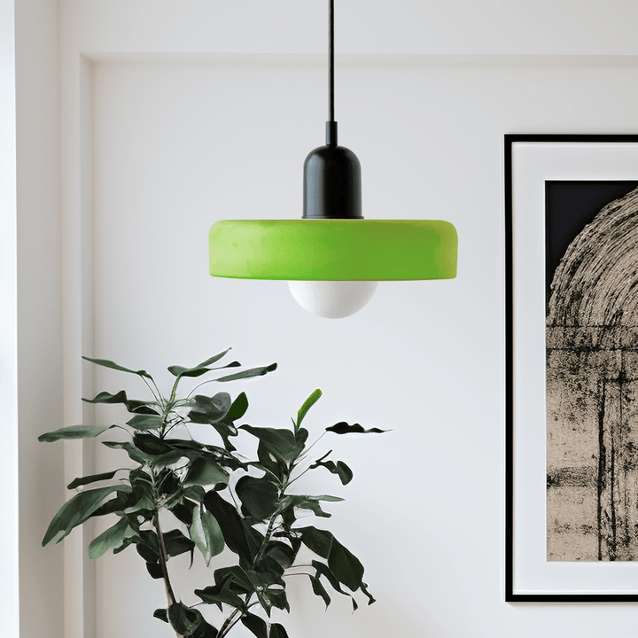 Lampa wisząca Bauhaus z kolorowego szkła
