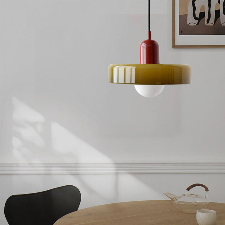Lampa wisząca Bauhaus z kolorowego szkła
