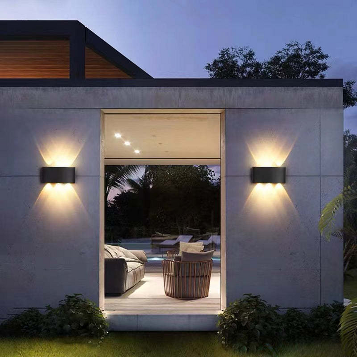 Zewnętrzna wodoodporna aluminiowa lampa LED na ścianę