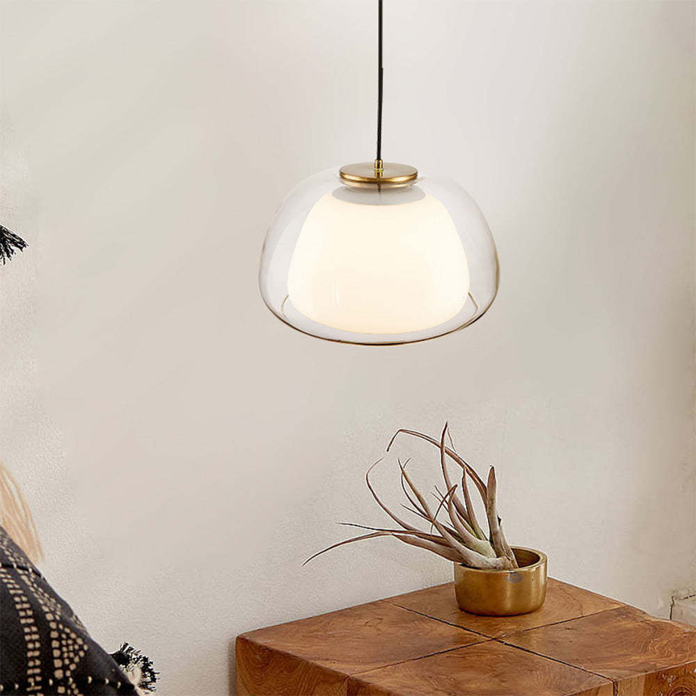 Nowoczesna lampa wisząca ze szkła mlecznego