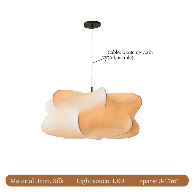 Lampa wisząca Wabi Sabi z jedwabiu Japonia