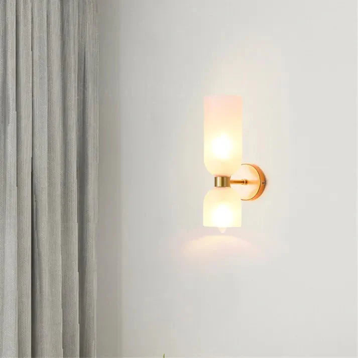 Podwójna szklana lampa ścienna LED