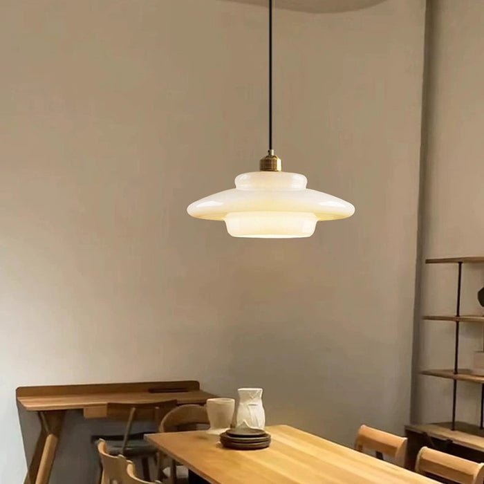 Biała Szklana Lampa Wisząca
