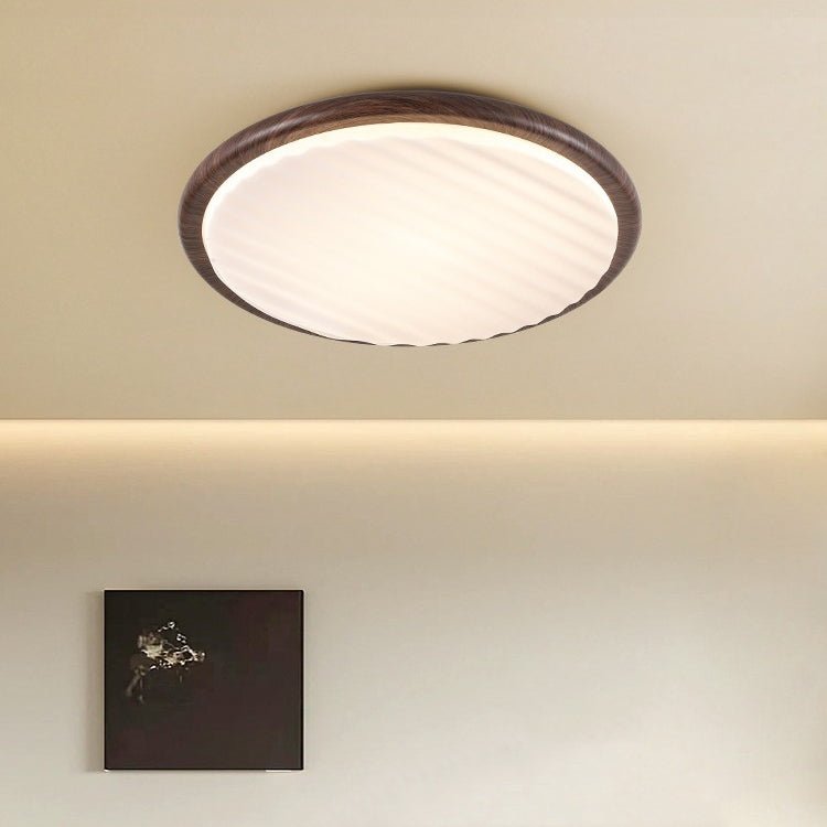 Okrąła drewniana LED lampa sufitowa do sypialni