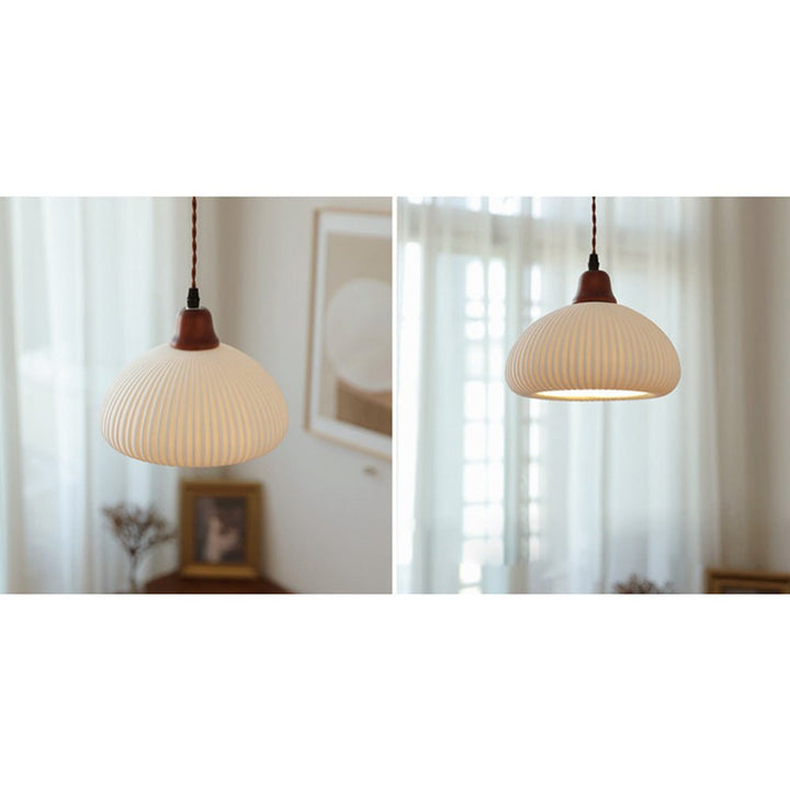 Lampa wisząca ceramiczna biała