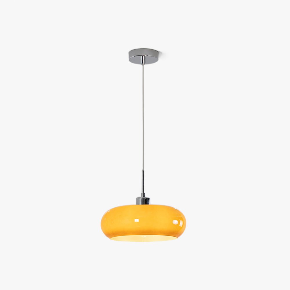 Lampa wisząca Hailie w kształcie bochenka ze szkła