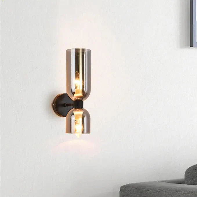 Podwójna szklana lampa ścienna LED
