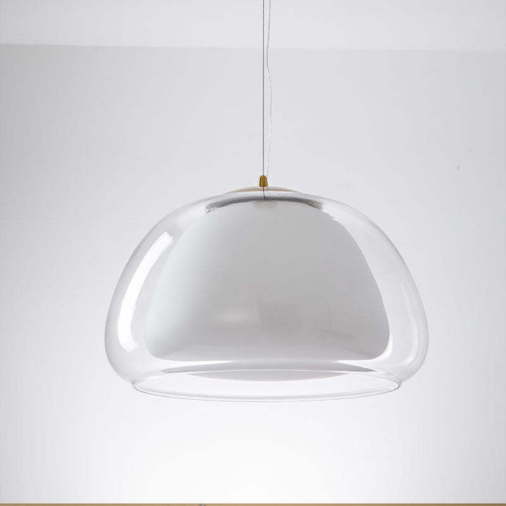 Nowoczesna lampa wisząca ze szkła mlecznego