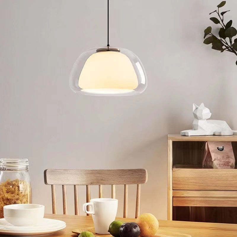 Nowoczesna lampa wisząca ze szkła mlecznego