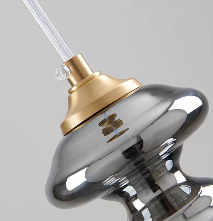 Nowoczesna Szara Szklana Lampa Wisząca z Gwiazdami