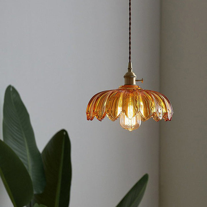 Vintage szklana lampa wisząca