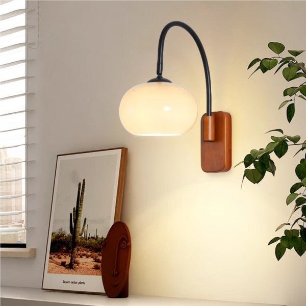 Lampa Ścienna Szklana Bauhaus Kaki