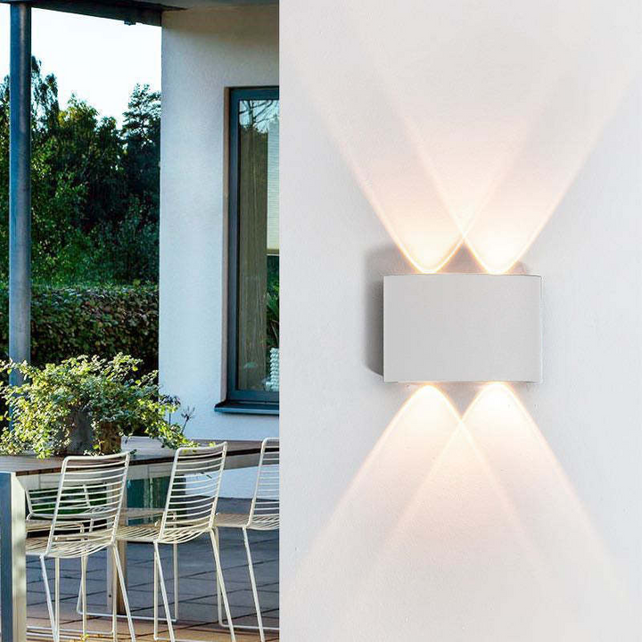 Zewnętrzna wodoodporna aluminiowa lampa LED na ścianę