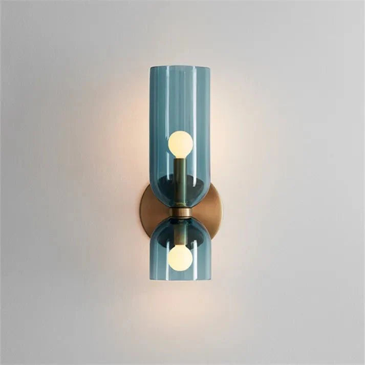 Podwójna szklana lampa ścienna LED