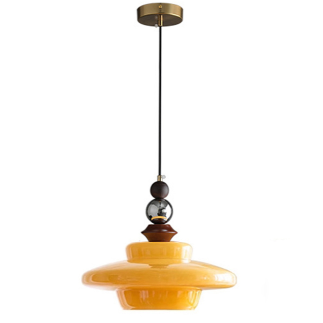 Lampa wisząca do jadalni w stylu średniowiecznym, szklana, beżowa