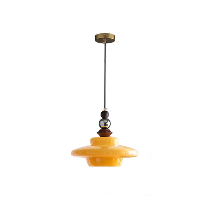 Lampa wisząca do jadalni w stylu średniowiecznym, szklana, beżowa