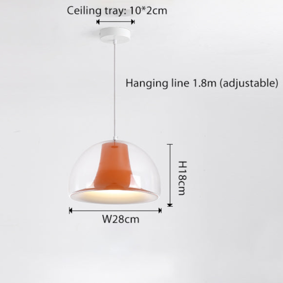 Półokrągła szklana lampa wisząca meduza