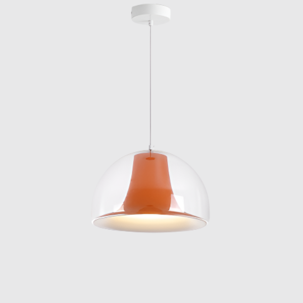 Półokrągła szklana lampa wisząca meduza