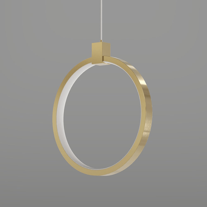 Lampa Wisząca 2-Świecowa Okrągła Złota Mosiężna