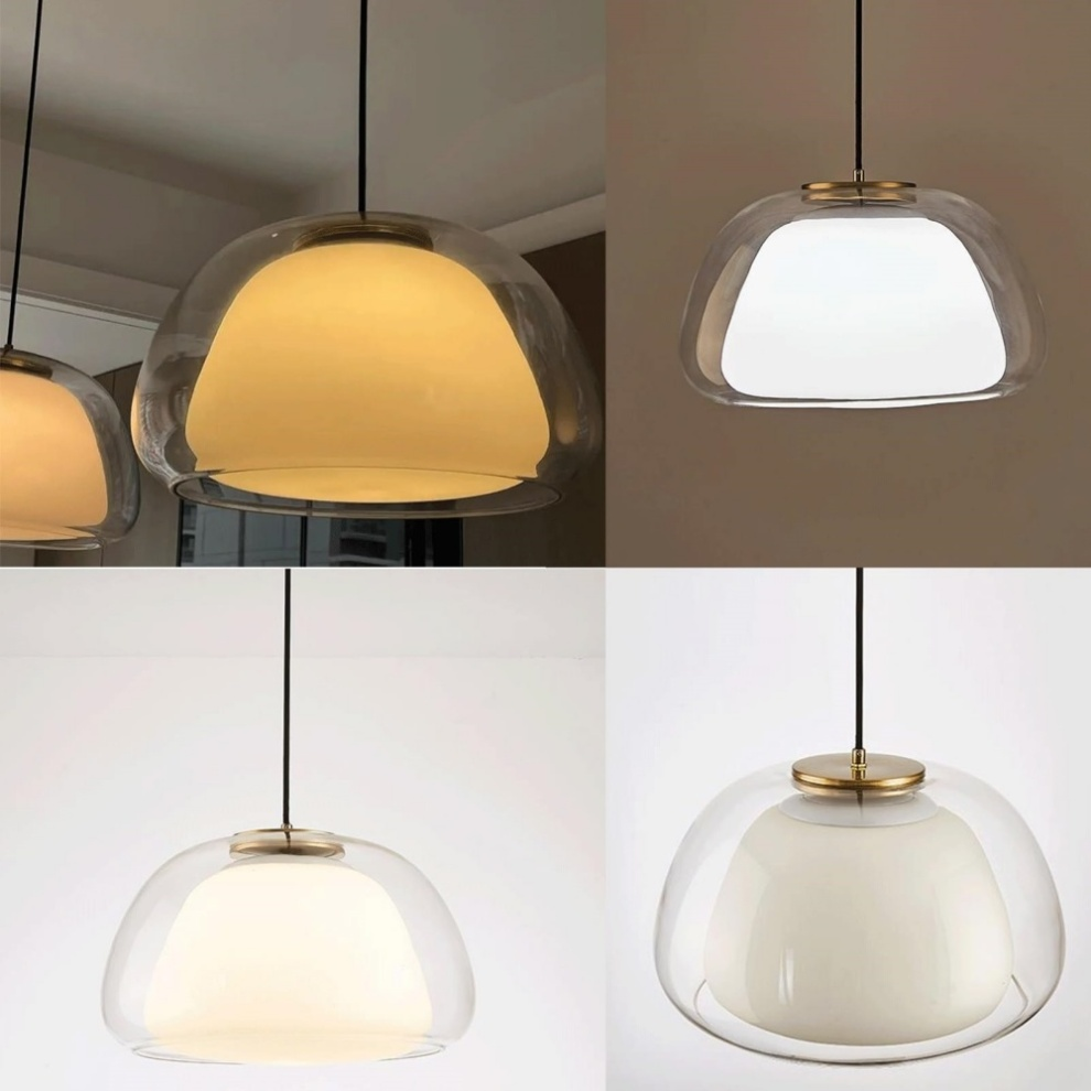Nowoczesna lampa wisząca ze szkła mlecznego