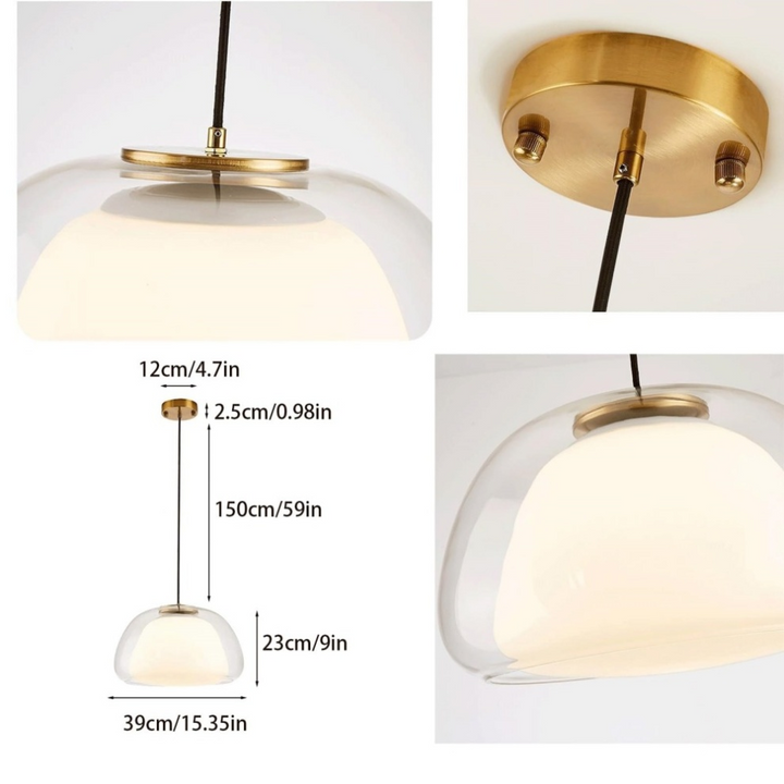 Nowoczesna lampa wisząca ze szkła mlecznego