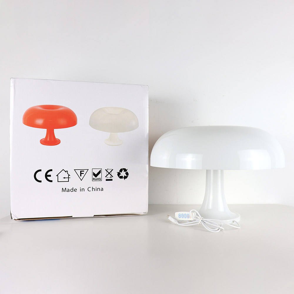 Minimalistyczna lampa stołowa w kształcie grzyba