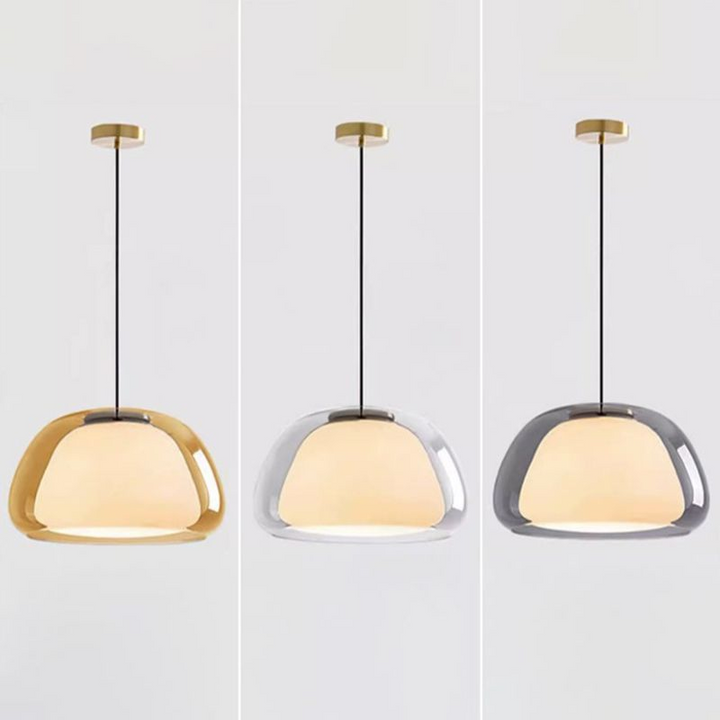 Nowoczesna lampa wisząca ze szkła mlecznego
