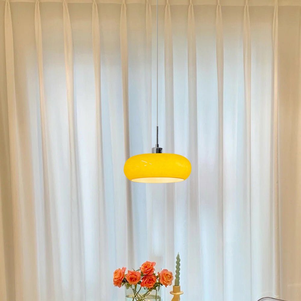 Lampa wisząca Hailie w kształcie bochenka ze szkła