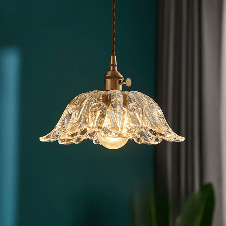 Szklana Lampa Wisząca Kwiat