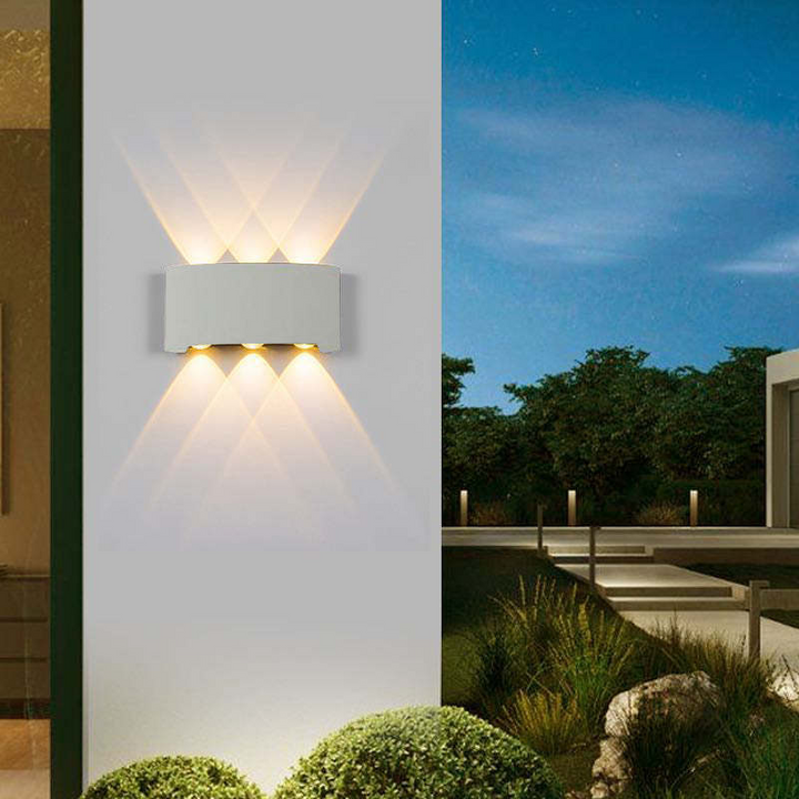 Zewnętrzna wodoodporna aluminiowa lampa LED na ścianę