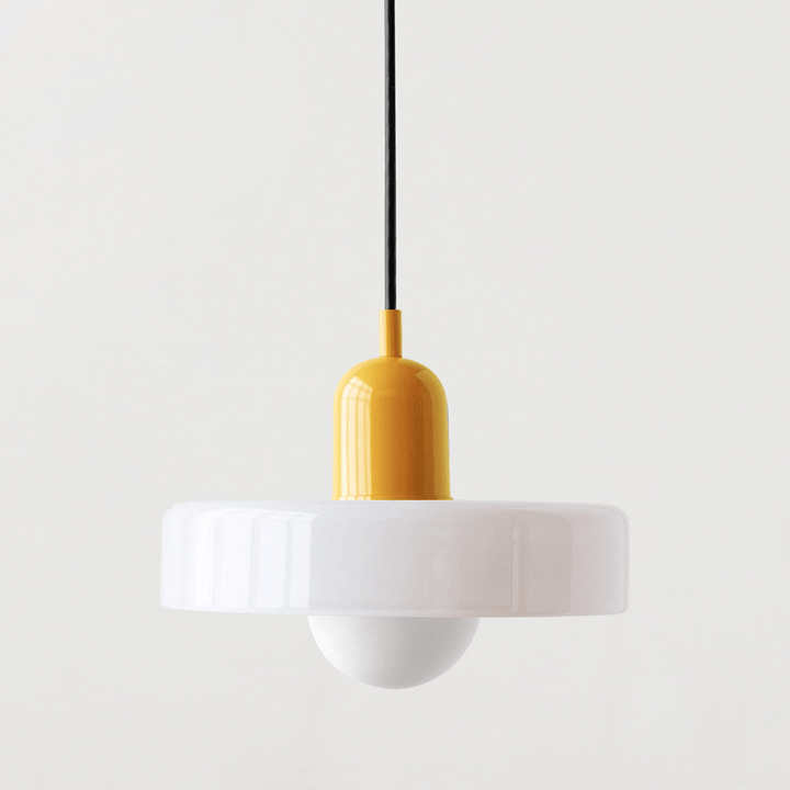 Lampa wisząca Bauhaus z kolorowego szkła