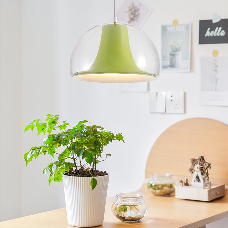 Półokrągła szklana lampa wisząca meduza