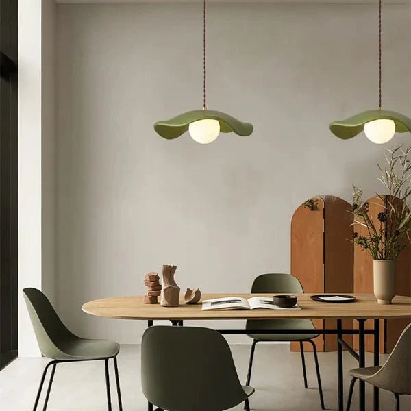 Kreatywna lampa wisząca Wabi Sabi do jadalni z liśćmi lotosu