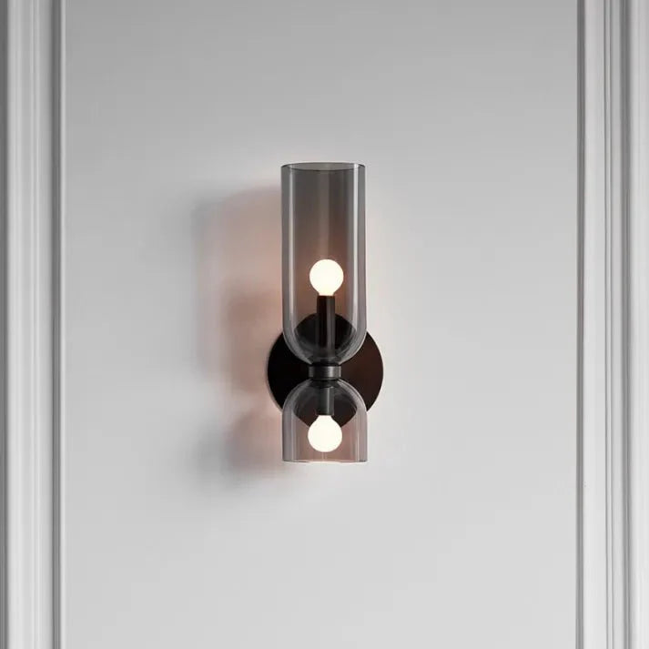 Podwójna szklana lampa ścienna LED
