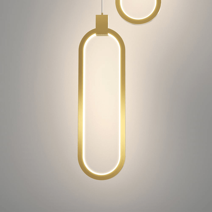 Lampa Wisząca 2-Świecowa Okrągła Złota Mosiężna