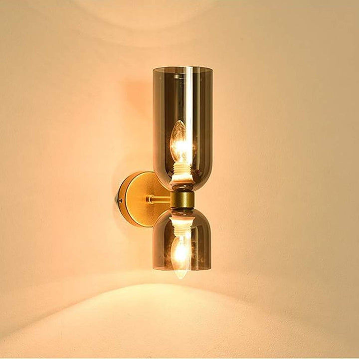 Podwójna szklana lampa ścienna LED
