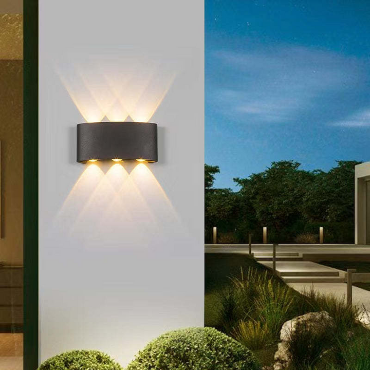 Zewnętrzna wodoodporna aluminiowa lampa LED na ścianę