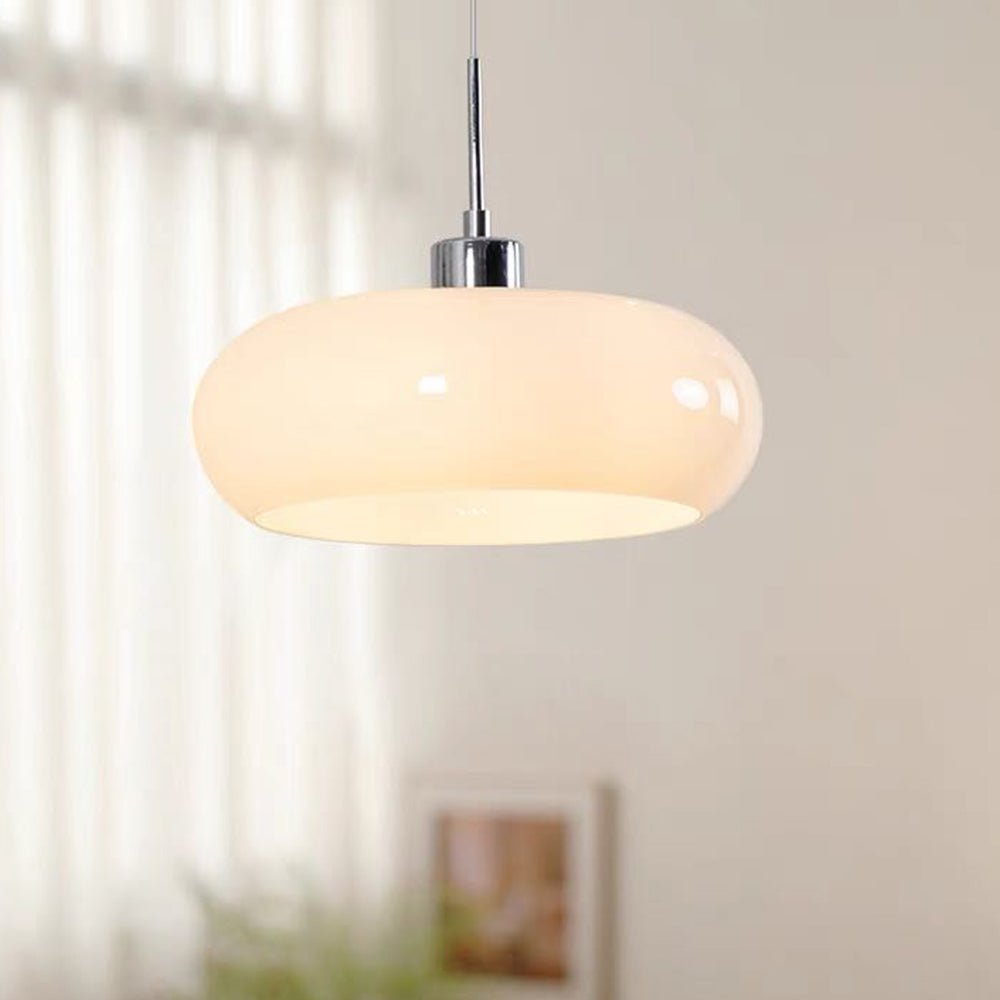 Lampa wisząca Hailie w kształcie bochenka ze szkła