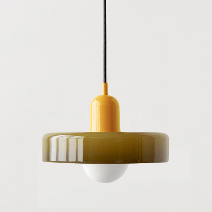 Lampa wisząca Bauhaus z kolorowego szkła
