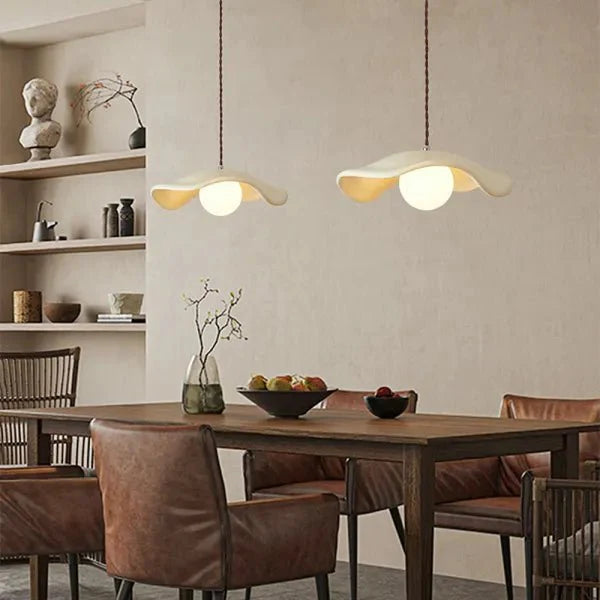Kreatywna lampa wisząca Wabi Sabi do jadalni z liśćmi lotosu