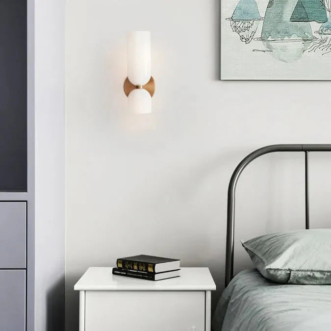 Podwójna szklana lampa ścienna LED