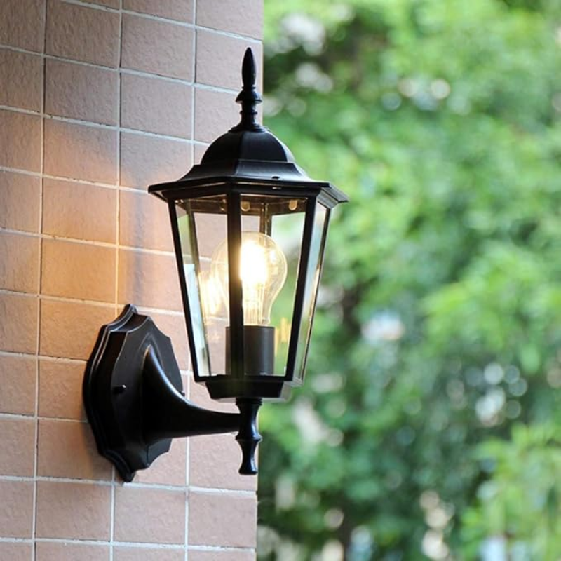 Retro Szklana Zewnętrzna Lampa Ścienna do Ogrodu