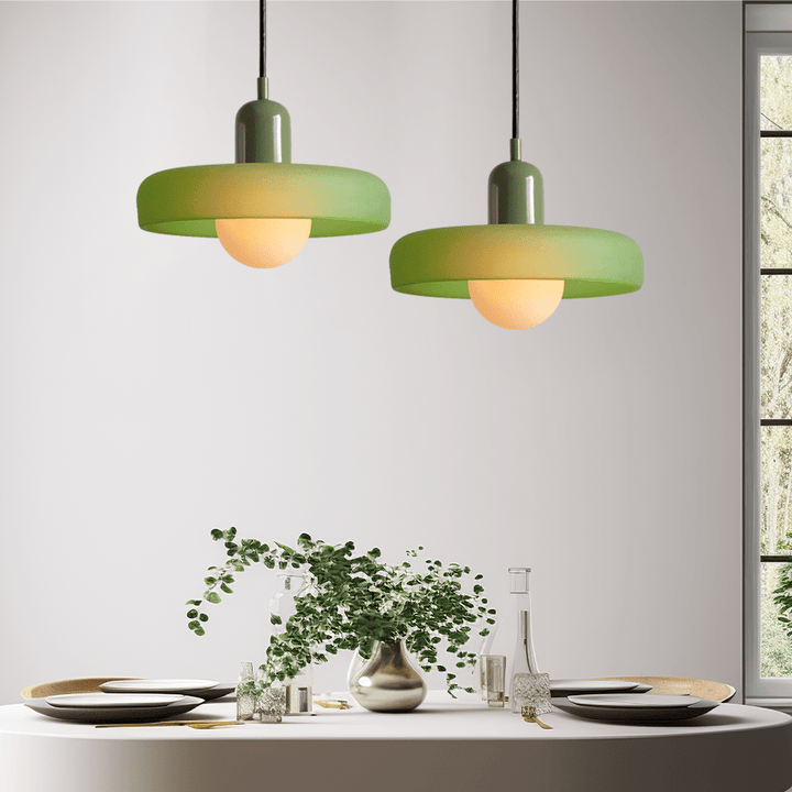 Lampa wisząca Bauhaus z kolorowego szkła