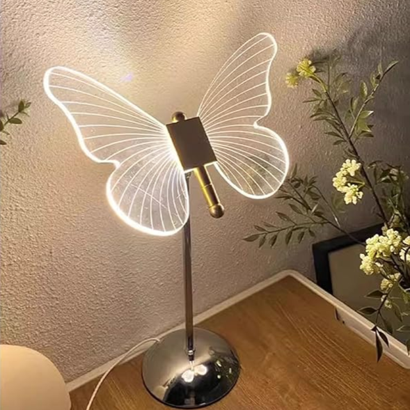 Lampa Stołowa Kryształowa Motyl