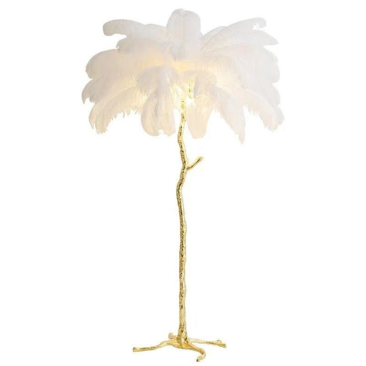 Lampa Podłogowa z Piór Strusich Nordic