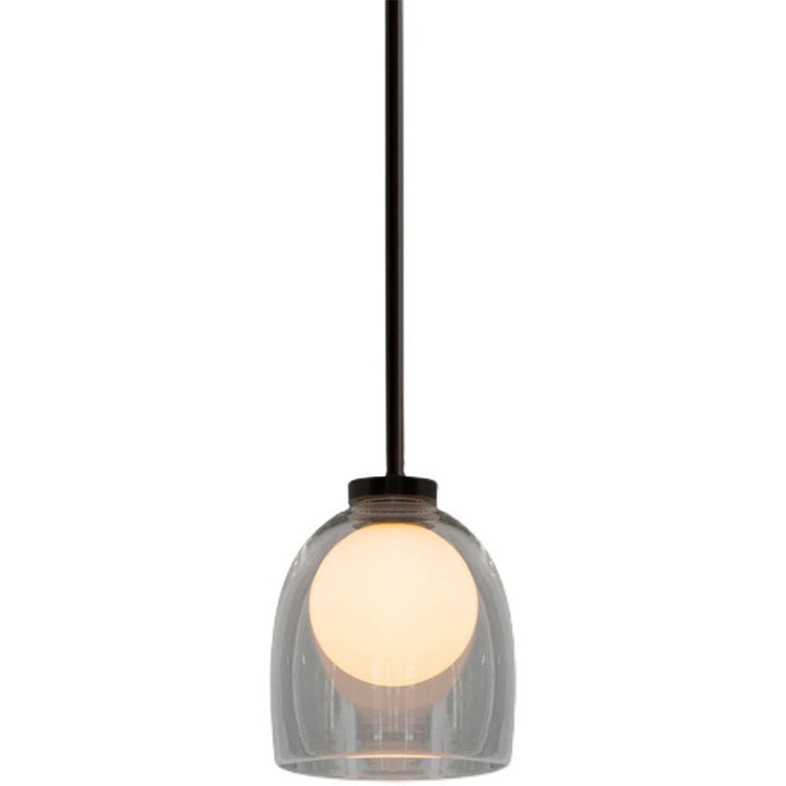 Nowoczesna lampa wisząca z szklanym kloszem