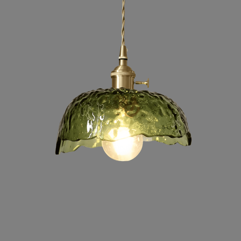Nieregularna lampa wisząca z mosiężnego szkła