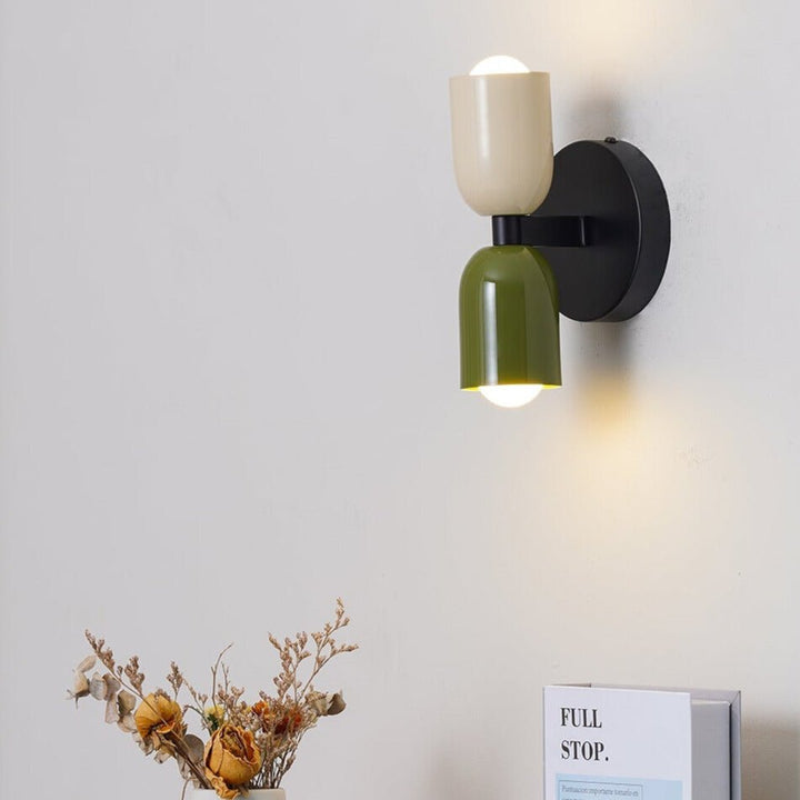 Vintage Dubbel Hoofd Kreatywna Lampa Ścienna Deco