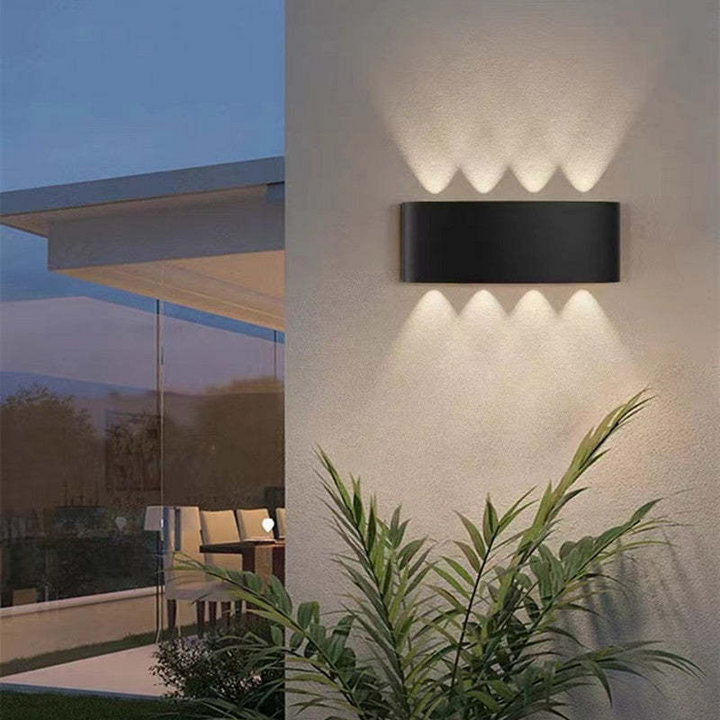 Zewnętrzna wodoodporna aluminiowa lampa LED na ścianę