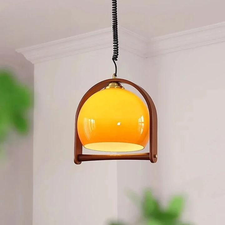 Vintage Bauhaus drewniane lampy wiszące